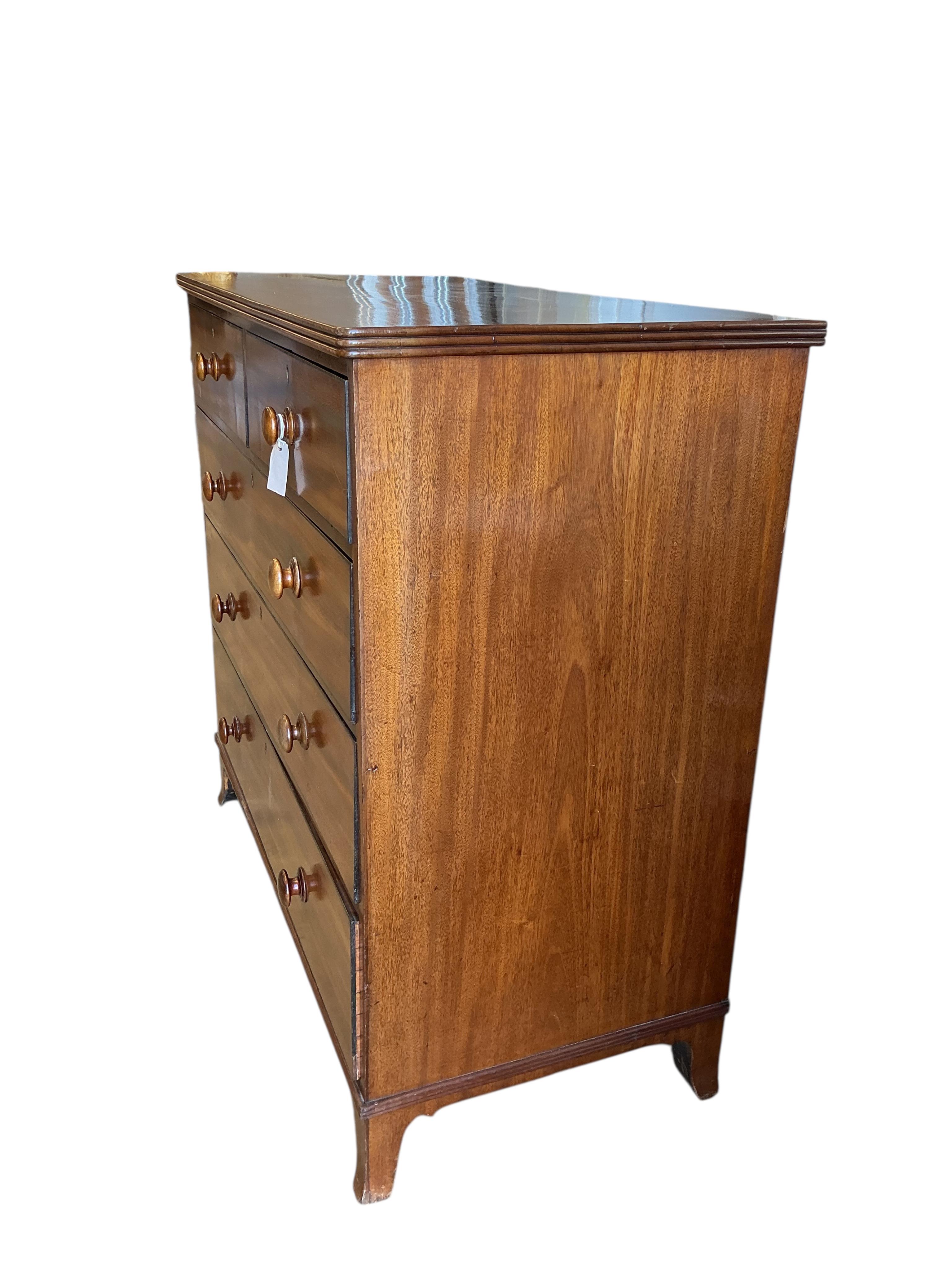 An early Victorian mahogany chest, width 120cm, depth 60cm, height 117cm